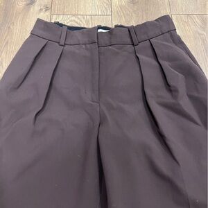 Babaton Dark Brown Wide-Leg Trousers